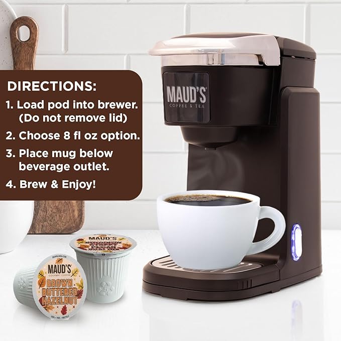 Maud's Fall Flavored Coffee Pods Variety Pack, 42ct, 6 Assorted Flavors, Medium Roast Coffee in Single Serve Pods – 100% Arabica Beans, Compatible with Keurig K Cups Maker
