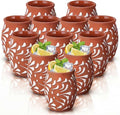 LemonRoad 24 Pack 3oz Cantaritos De Barro Mexicanos Shooters Mini Pottery Clay Cups Jarritos De Barro Mexicano Taco Tuesday Cocktail Cups Mexican Shot Glasses for Tequila Margaritas Mojitos