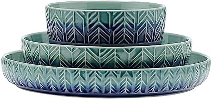 Mikasa Osborne 9 Piece Dinnerware Bowl Set, Service for 3