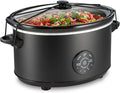 Hamilton Beach 7 Quart Set & Forget Portable Programmable Slow Cooker, 15 Cooking Options With 5 Time and 3 Heat Options, Large Dishwasher Safe Stoneware Crock and Glass, Lid Latch, Black (33670)