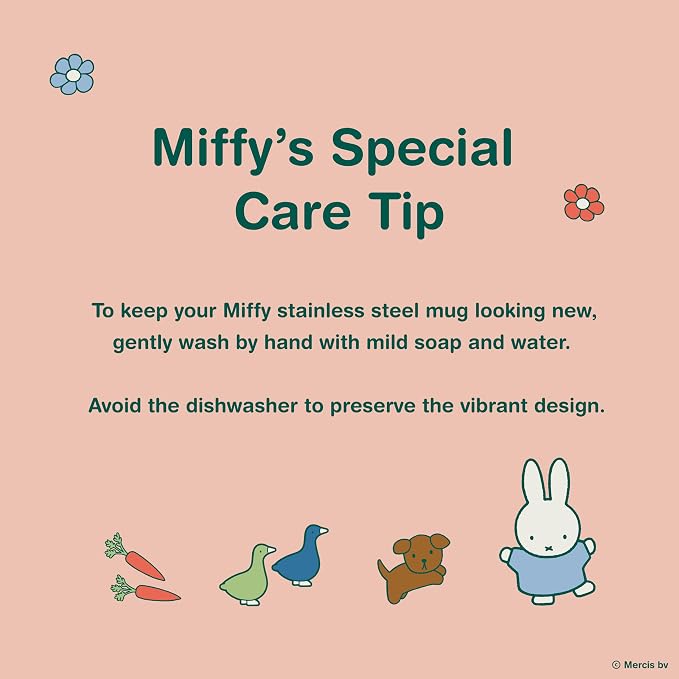 Dragon Glassware | Miffy Stainless Steel Camp Mug with Lid, 12 oz - Green | Nijntje Insulated Camping Mug For Coffee, Tea, Matcha & Hot Beverages; Miff Mug with Lid
