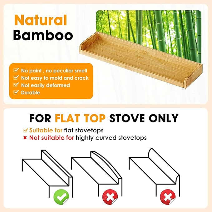 30" Magnetic Over the Stove Shelf,Stove Top Shelf,Over Oven Shelf,Stove Shelf for Back of Stove, Heat-Resistant and Wooden,Space-Saving Kitchen Storage (Wood Color, 2 Layer 2 pcs)