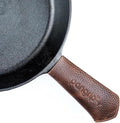 Cast Iron Handle Cover (Main Handle), Extra Thick Leather Heat Resistant Handle Cover for Cast Iron Skillets, Hot Pan Handle Cover, Cast Iron Handle Sleeve
