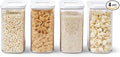 Mepal - Storage Container Modula 4-Piece Set – Clear Food Container with Lid - Kitchen Organizers & Plastic Storage Boxes – Stackable & Airtight – 4 x 1500 ml – White
