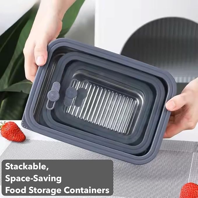 Stainless Steel Food Storage Containers-3Pcs Leakproof, Airtight Stainless Steel Bowls with Lids, Freezer/Dishwasher/Microwave Safe Containers, Durable & Stackable Stainless Steel Containers with Lids
