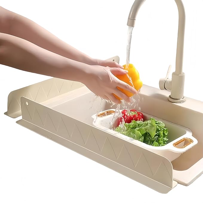 Sink Splash Guard, Raised Design of Silicone Sink Protectors for Kitchen Sink, Kitchen Sink Accessories, Silicone Sink Splash Guard for Wash the Dishes(20 Inch)