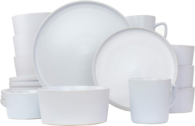 Elama Luxmatte Contemporary Dinnerware Set (1, White)