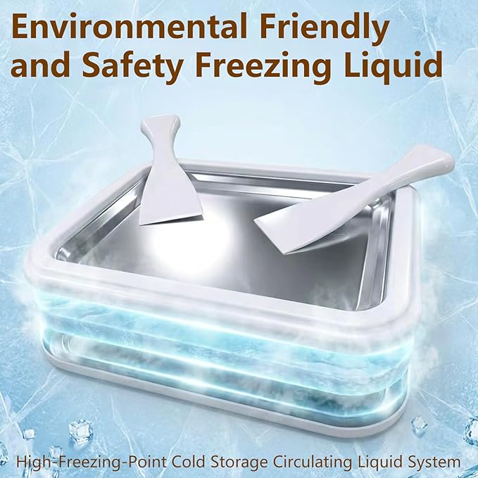 Rolled Ice Cream Maker Kit 2026 Upgraded-【Italy-SOAR-SUS-304】 Stainless Steel- DIY Rolled Ice Cream Tray 【Upgraded High-Freezing Refrigeration】 with 2 Scrapers