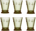 La Rochere Bee Olive Green Tumbler Set/6 - La Rochere Bee Glassware Sets
