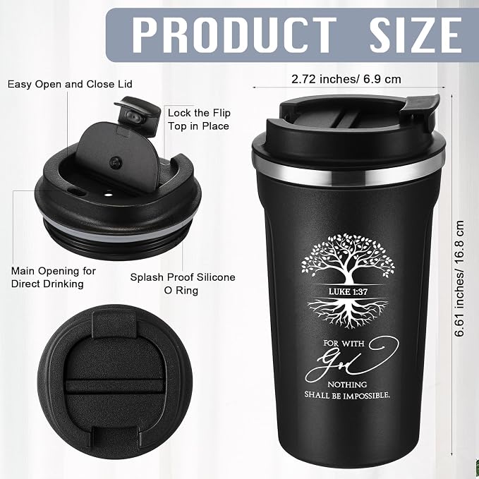 Meanplan 10 Set Fathers Day Christian Gift Bible Verse Tumbler Bulk 17oz Coffee Mug Religious Jesus Christian Tumbler Cup Gifts for Women Mom Teacher Church Pastor (Tree of Life)
