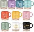 Didaey 10 Pcs Thank You Mugs Bulk Appreciation Gifts for Employee Coworkers Staff Teachers Motivational Ceramic Coffee Mugs Thank You Farewell Going Away Gifts for Coworkers(Mondrian)