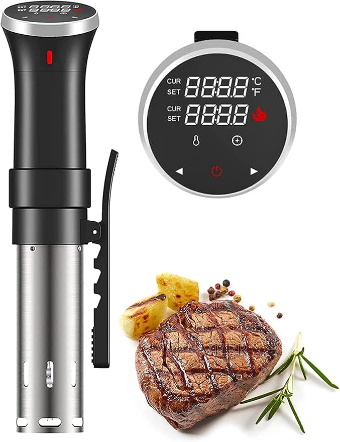 Fityou Accu Slim Sous Vide Thermal Immersion Circulator, 1100W Vacuum Precision Cooker with Precise Temperature and Timer, Full Touch Screen Control, Ultra-Quiet Sou Vide Slow Cooker, Recipe