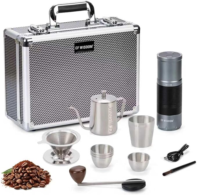 Electric Coffee Grinder Dual-Mode Electric and Manual Grinding 7-Speed Precision Grinding Portable Coffee Bean Grinder Suitable for Espresso, French Press, and Drip Coffee