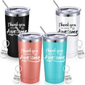 Sieral 8 Pieces Thank You for Being Awesome Tumbler, Thank You Supplies for Women Men 20oz Insulated Stainless Steel Travel Tumbler with Lid and Straw Appreciation Gift with Keychain (Classic Color)