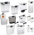 Progressive ProKeeper Baker's Airtight Kitchen Storage Canister Container Set for Flour, Sugar & More, Keeps Ingredients Fresh, with Accessories (Multicolor, 13- Piece)