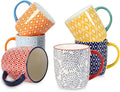 Selamica 10 oz Coffee Mugs Set of 6 with Handle, Coffee Cups Ceramic for Cappuccino Latte Cocoa Milk Tea, Dishwasher Microwave Safe, Assorted Colors