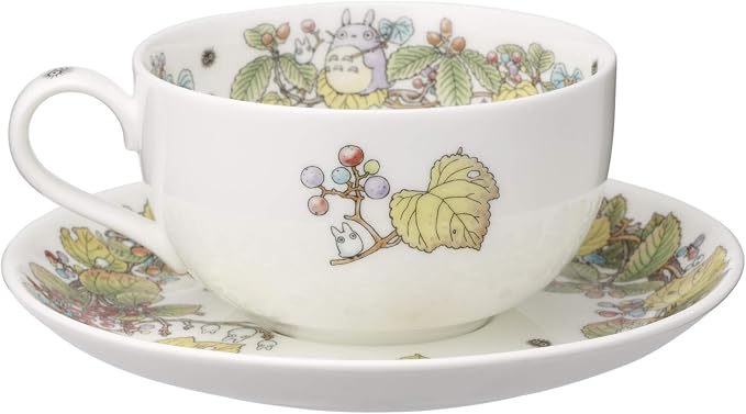 Noritake T97285A/4660-5 Milk Tea Cup & Saucer, 11.8 fl oz (325 cc), My Neighbor Totoro Gajimi Edition, Microwave Safe, 1 Guest, Bone China