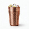 YJX 9.5oz Pure Copper Cup for Drinking, Hammered Copper Tumbler, 100% Solid Copper Drinking Cup for Water, Whiskey, Cocktails, Vintage Bar Ware, Handcrafted Teacup Gift