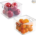 iDesign Kitchen Binz BPA-Free Plastic Deep Stackable Organizer with Handles - 8" x 8" x 6", Clear (Pack of 2)