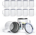 AGH 12OZ Sublimation Coffee Mug with Handle, 25Pack Stainless Steel Sublimation Tumblers with Handle, Vacuum Insulated Mug Cup with Lids for Travel Beer Tea.