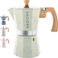 GROSCHE Milano Moka pot, Stovetop Espresso maker, Greca Coffee Maker, Stovetop coffee maker and espresso maker percolator (Mint, 9 cup)