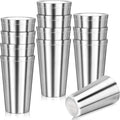 Stainless Steel Cups, 16 oz Insulated Tumbler, 12 Pack Double Wall Unbreakable Stackable Water Tumblers Insulated Metal Cup Premium Drinking Glasses for Travel Camping Home Outdoor