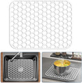 Bestjing Silicone Sink Protectors for Kitchen Sink - 16.65"x12.2" Kitchen Protector Accessory, Non-Slip Heat Resistant Mat for Bottom of Farmhouse Porcelain Stainless Steel (White)