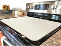 YUHFERA Stove Top Cover for Electric Stove - Silicone Stove Mat for Glass Top, Glass Cooktop Protector, XL Dish Drying Mats For Kitchen,Oven Covers for Electric Stove (Beige,30 x 21)