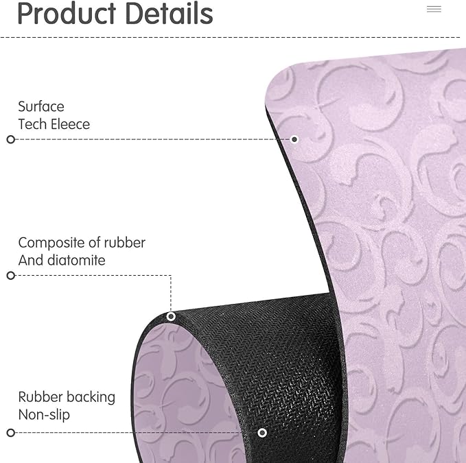 Kitchen Sink Splash Guard 1 PC 14.7 Inch Sink Faucet Mat Splash Guard for Bathroom Countertop Water Absorbent Foldable Cuttable Soft Washable Floral Vintage Purple