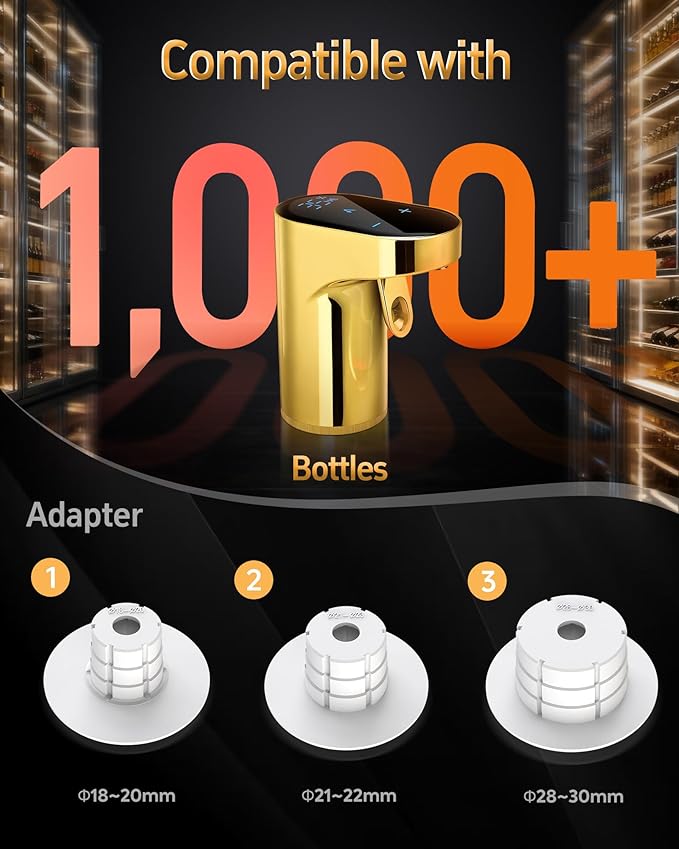 Mothers Day Gift Essential,5-in-1 Electric Wine Decanter & Smart Liquor Dispenser,Automatic Aerator&Pourer with 1-999ml Precision Dosing | Gift for Mom,Women,Dad,Wine&Whiskey Lovers,Birthday(Gold)