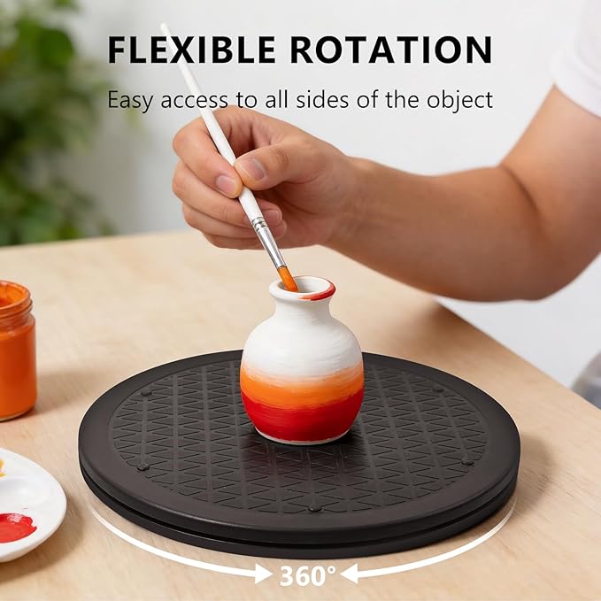 4 Pack 12 Inch Lazy Susan Turntable,Heavy Duty 360°Rotating Lazy Susan Organizer for Cabinet,Table Top,Pantry,Fridge & Kitchen