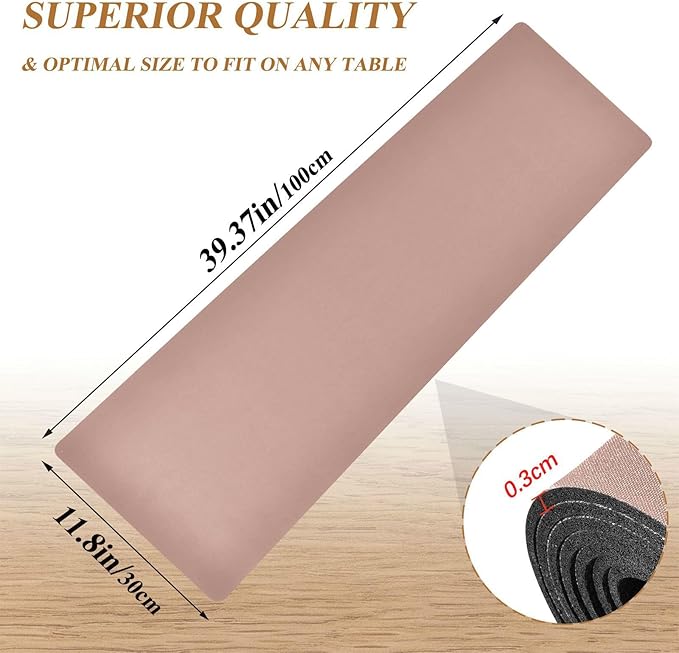 Rose Gold Trivet Table Runner for Hot Dishes Plates Heat Resistance Pot Holders Anti-Slip Hot Pad Mats 11.8 * 39.4 Inches