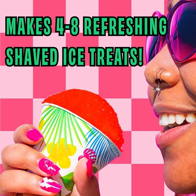 Hawaiian Shaved Ice Strawberry Syrup - Nut Soy Dairy Free - Flavor Fluffy & Crunchy Snow Cones - Shelf Stable - Makes 8 Servings - 16 ounces