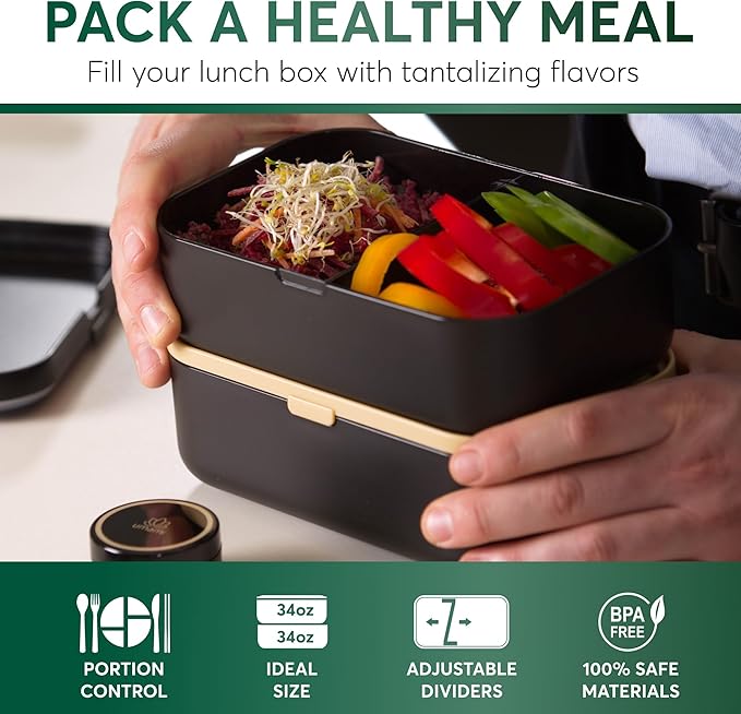 Umami Bento Box Bundle for Kids & Adults Leakproof All-In-1 Lunch Boxes with Utensils, Dividers, Microwave & Dishwasher Safe