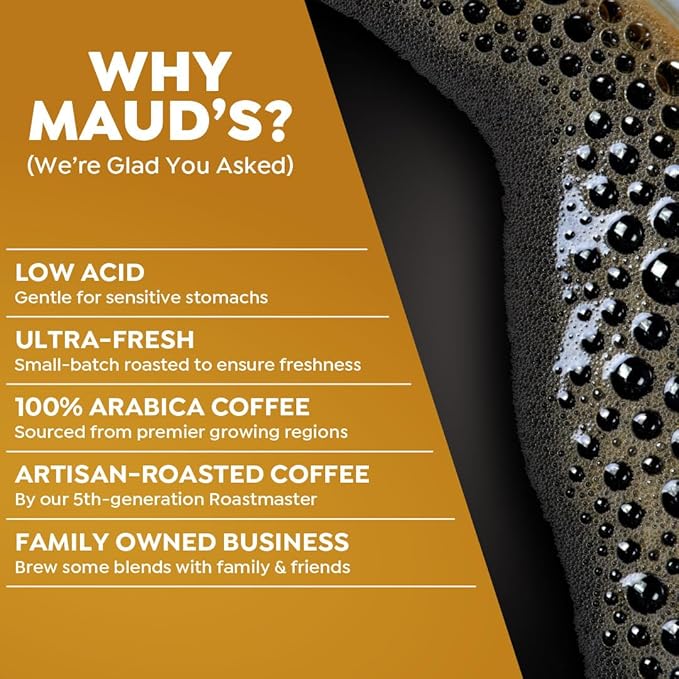 Maud's Caramel Popcorn Flavored Coffee Pods, 18 ct, Medium Roast Flavored Coffee in Single Serve Pods – 100% Arabica Beans, Compatible with Keurig K Cups Maker