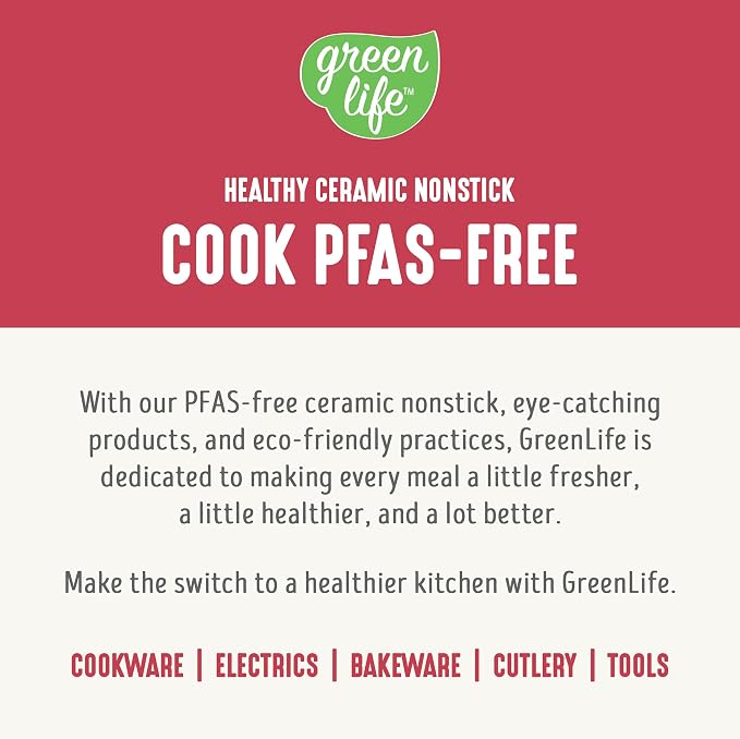 GreenLife Digital Rice Cooker, 2-Cups Uncooked/4-Cups Cooked, Removable Nonstick Ceramic PFAS-Free Pot, One-Touch Presets, Oats, Quinoa, Brown Rice, Auto Keep Warm, Fuzzy Logic Tech, 1.5QT, Red