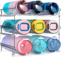 spospo Water Bottle Organizer for Cabinet, 3 Pack Water Bottle Organization and Storage Shelf, Plastic Water Bottle Holder Rack for Fridge, Kitchen, Desktop