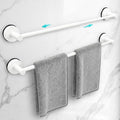 Adjustable Suction Cup Towel Bar for Bathroom Wall,14.6Inch~24 Inch Towel Racks for Bathroom,Stainless Steel Bath Towel Holder for Shower,2 Pack(Matte White)