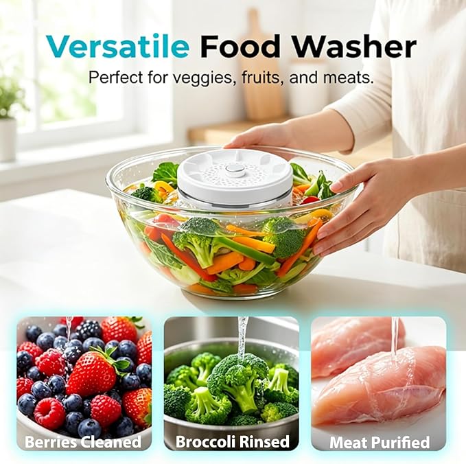 2026 New Fruit and Vegetable Cleaner, Produce Cleaner Device Waterproof Fruit and Vegetable Purifier Clean Produce with Titanium Electrolysis Purification for Home Kitchen (1Set)