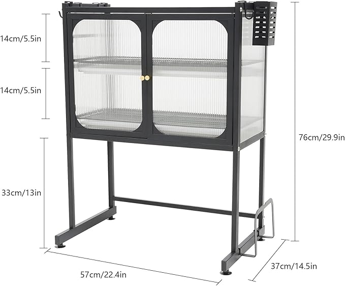 Over The Sink Dish Drying Rack 3 Tier Large Dish Rack with Adjustable Feet Kitchen Sink Shelf Organized Space-Saving Dish Rack for Dishes, Glasses, Bowls, and Cutlery (Black)