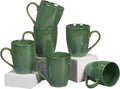 Servo Best Green Coffee Mugs 12 oz, Set of 6 Green Radiant Ceramic Mugs - Lead & Toxic Free, Dishwasher & Microwave Safe, Perfect for Home & Office Use