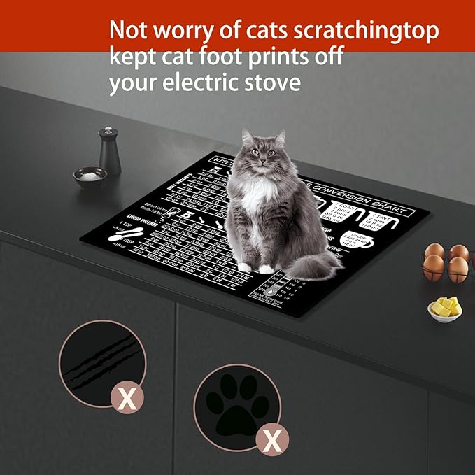 Stove Cover Stove Covers For Electric Stoves Foldable Multipurposeglass Top Protector Thick Natural Rubber Anti-Slip Coating Expands Usable Space (27.9inx20in) (measure33)
