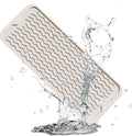 ZLR Silicone Sponge Holder & Sink Caddy Tray (6" x 17") - Narrow Dish Drying Mat for Kitchen Counter - Waterproof Soap Dispenser Organizer, Non-Slip Bathroom Vanity Tray (Cassava White)