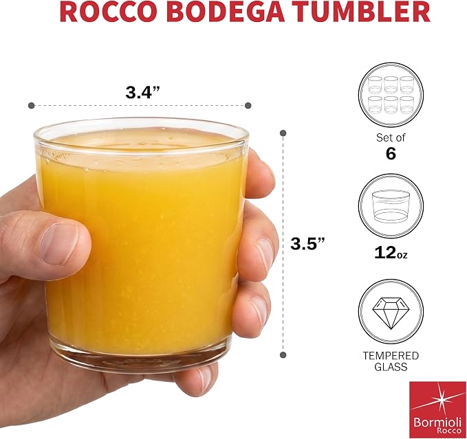 Bormioli Rocco Bodega Tumbler 12 Oz - Clear, Set of 6