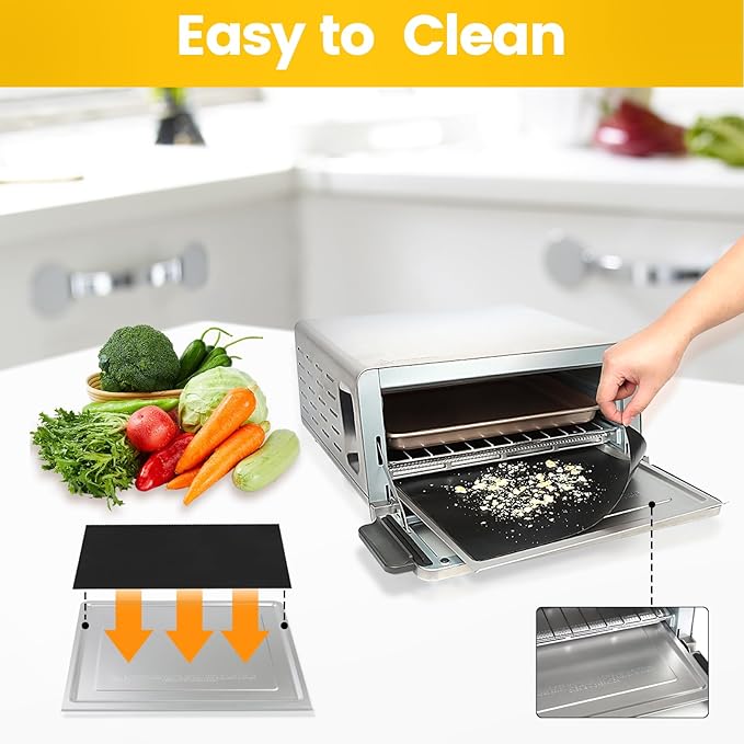 Crumb Tray for Ninja Foodi SP101 SP151 Air Fryer, Replacement Tray with 4 Pack Oven Liners Reusable Replacement Crumb Tray Sturdy and Durable Accessories for Ninja Air Fryer Ovens