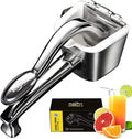 SUCCFLY Lemon Squeezer Stainless Steel, Manual Juicer Citrus Lime Orange Fruit Squeezer Heavy Duty Ergonomic Handle Labor-saving Large Capacity Juice Press Hand Handheld Juicer (5 Year Warranty)