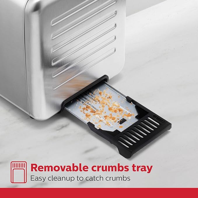 Holstein Housewares 2-Slice Digital Toaster – Extra-Wide Slots, LED Display, Countdown Timer, Reheat, Defrost, Cancel & High-Lift Release – Compact Toaster with Removable Crumb Tray, Silver & Black