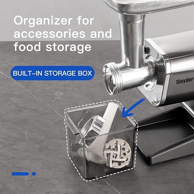 Electric Meat Grinder,3000 Max 304 Stainless Steel Meat Mincer Accessories with 2 Blades,3 Grinding Plates,3 Sausage Stuffer Tubes & Kubbe Kit for Home & Kitchen Use