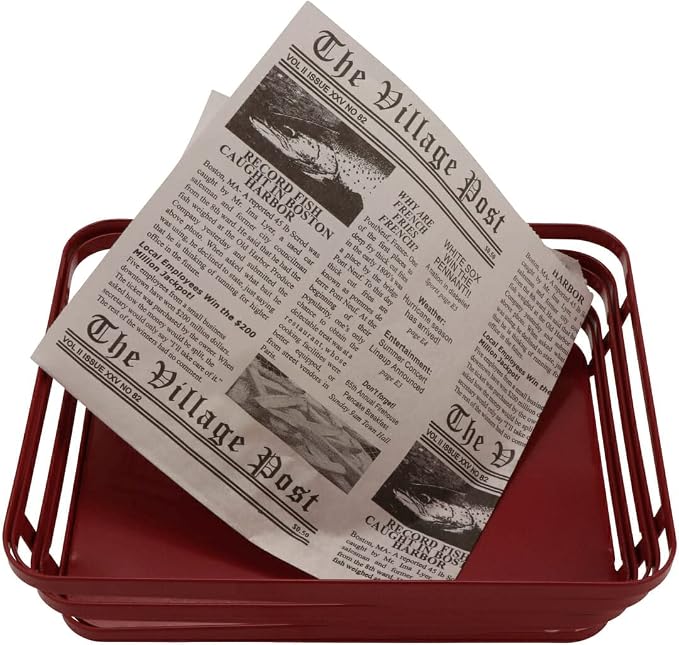 G.E.T. 4-T3000 White Newspaper Theme Cone Basket Liner / Deli Wrap Paper Paper Food-Safe Tissue Liners Collection (Pack of 2000)