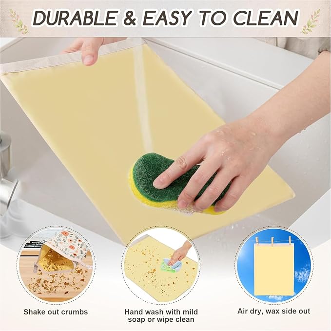 Beeswax Bread Bags for Sourdough, 2 Pack Reusable Bread Bag for Storage XL 17x13 Inch, Large Canvas Lined Bags for Homemade Sourdough - Keep Fresh, Freezer Safe